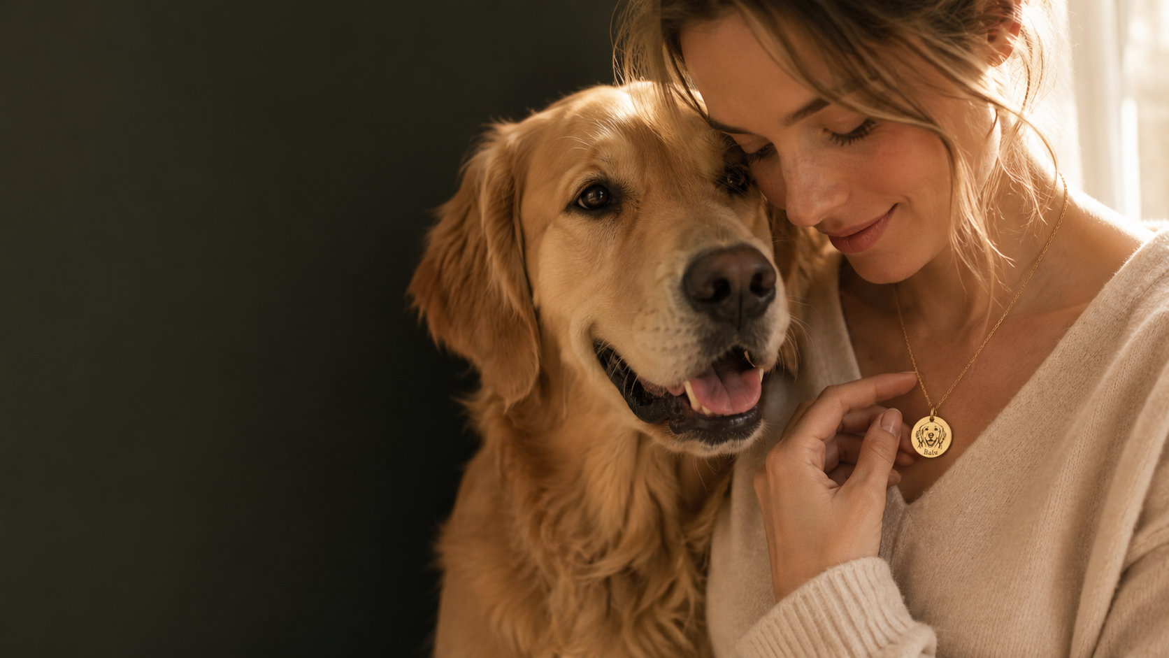 Personalisierter Treuespur Schmuck mit Tierporträt