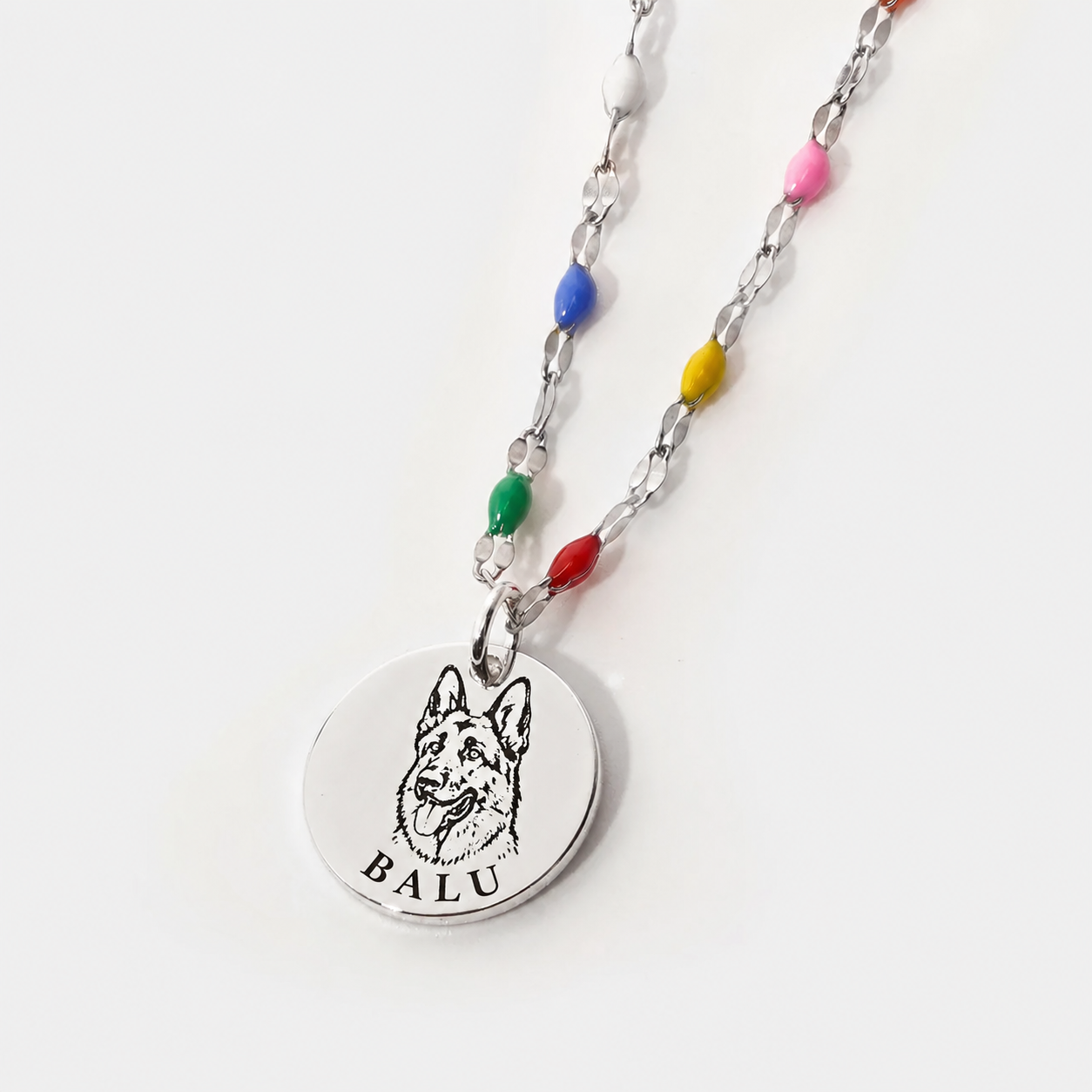 Regenbogenbrücke Kette – Tierporträt & Name – Produktbild 3