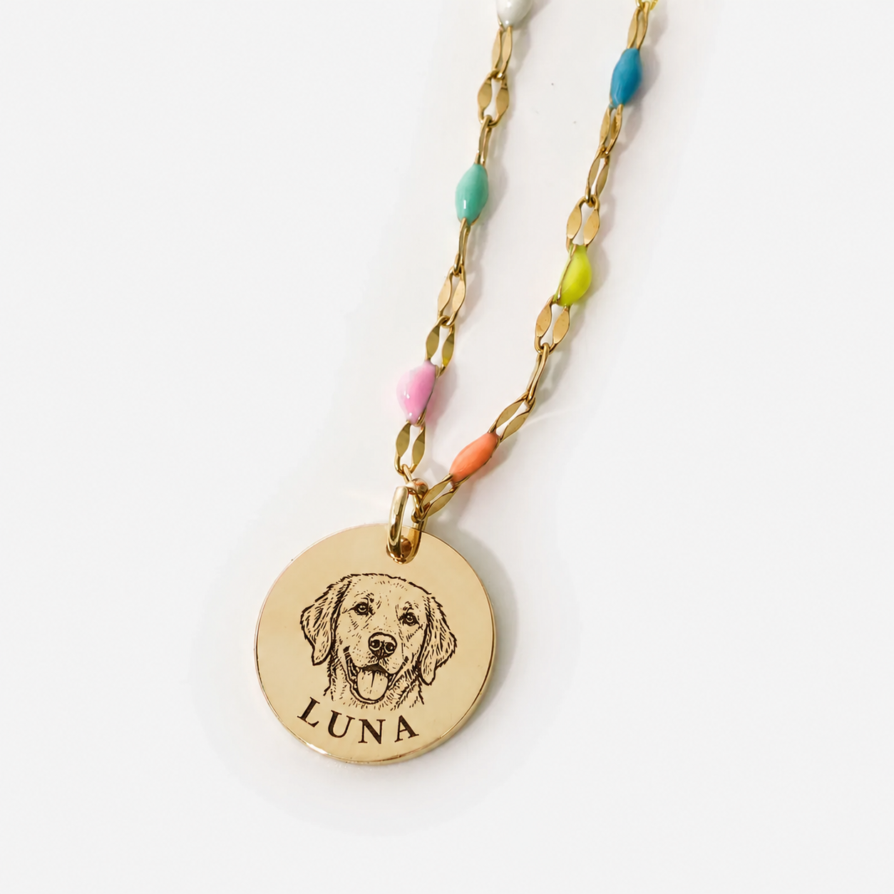 Regenbogenbrücke Kette – Tierporträt & Name – Produktbild 4